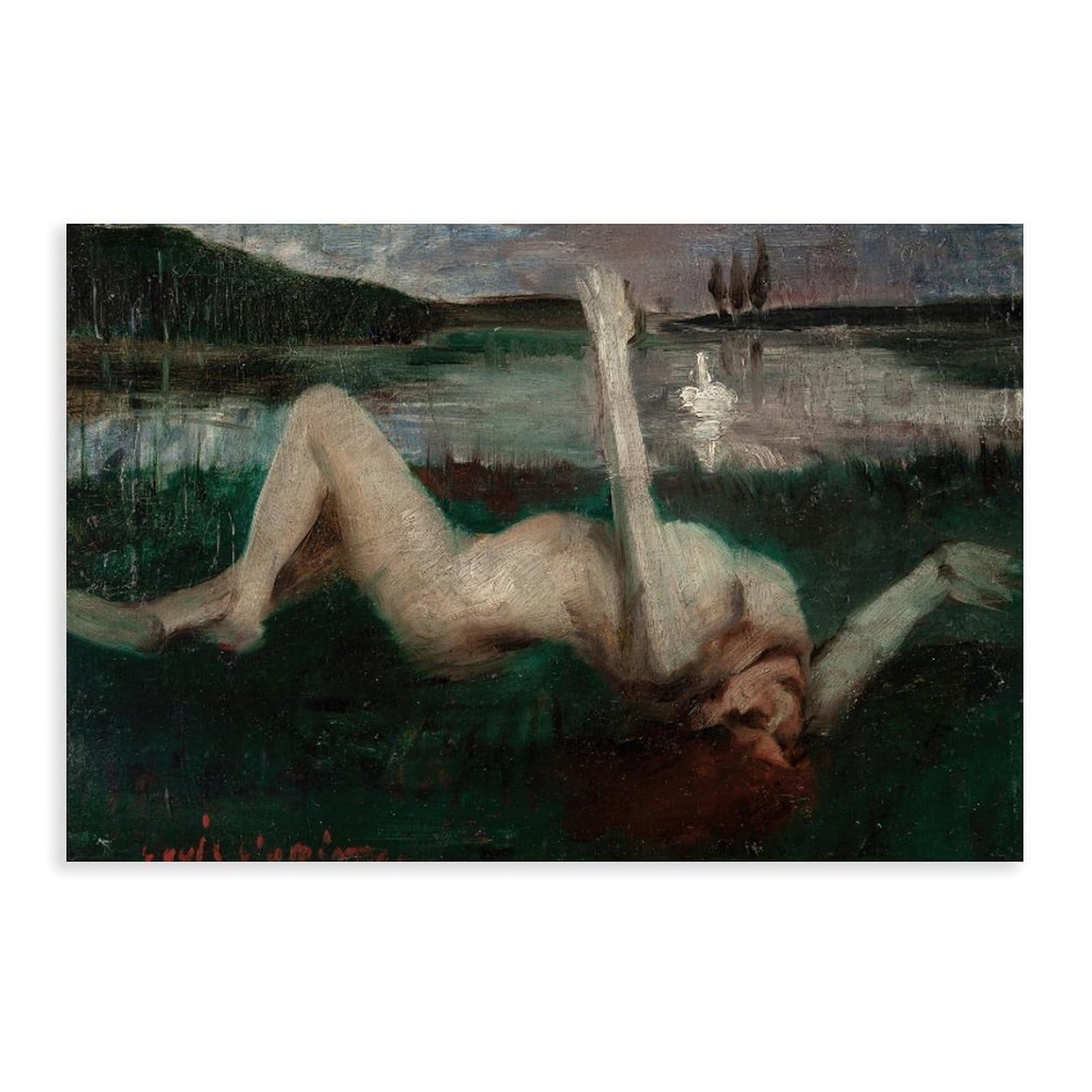 YWTJAX Leda Canvas Poster for Living Room Decor Gift