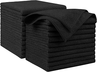 AIDEA Microfiber Cleaning Cloth Black 20PK, Microfiber Towels 11.5"×11.5" | Premium Car Cloths, Dusting Cloth Lint Free Cleaning Rags for House, Kitchen, Window, Workshops, Cleaning Supplies