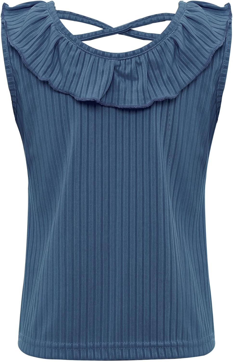 Ribbed Sleeveless Tank Tops for Girls Basic Undershirts Workout Dance Gym Vest Summer Casual Vest