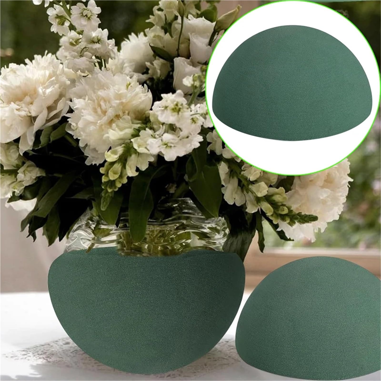 Steckschaum Für Blumen Blumenschaum, rund, 6er-Pack, trockene Halbkugeln for künstliche Pflanzenarrangements und Hochzeits- Gartendekorationen(About 12cm,6pcs)