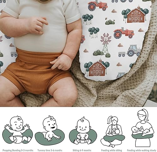 Miniatura 6 de Boho Farm Life - Fundas de almohada de lactancia para niños y niñas, tractor, granero, prado, funda de almohada de lactancia para almohadas de