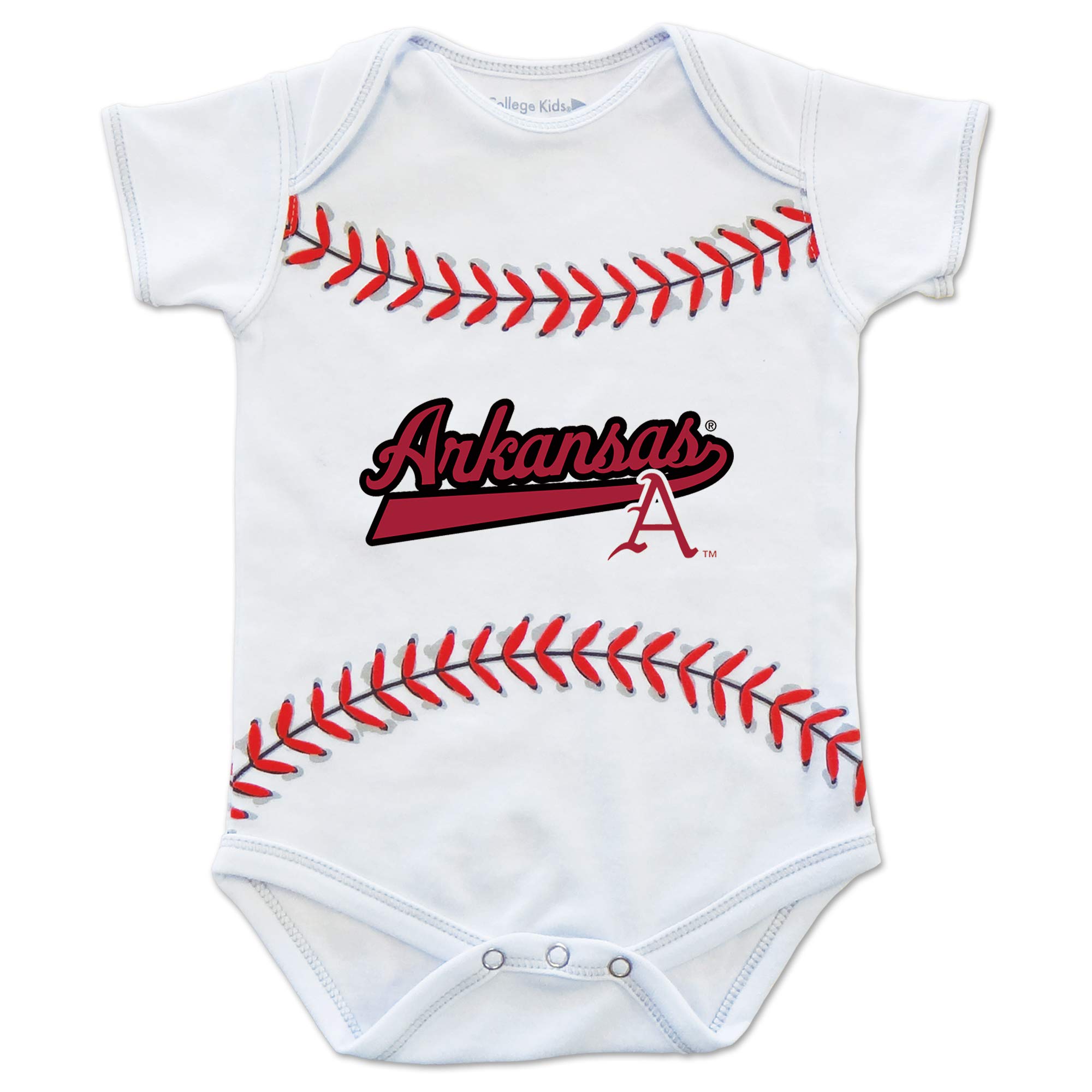 College Kids Arkansas Razorbacks MVP Baseball Infant Short Sleeve Bodysuit (6 Months)