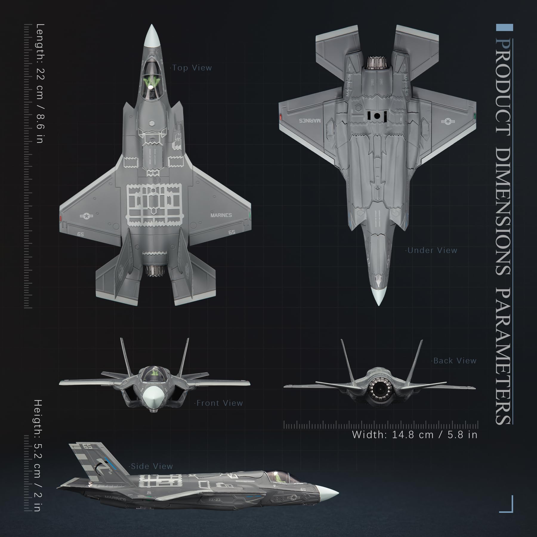 1/72 F-35B Lightning II Militare Modello Aereo Combattente in Lega per la Raccolta e l'Esposizione