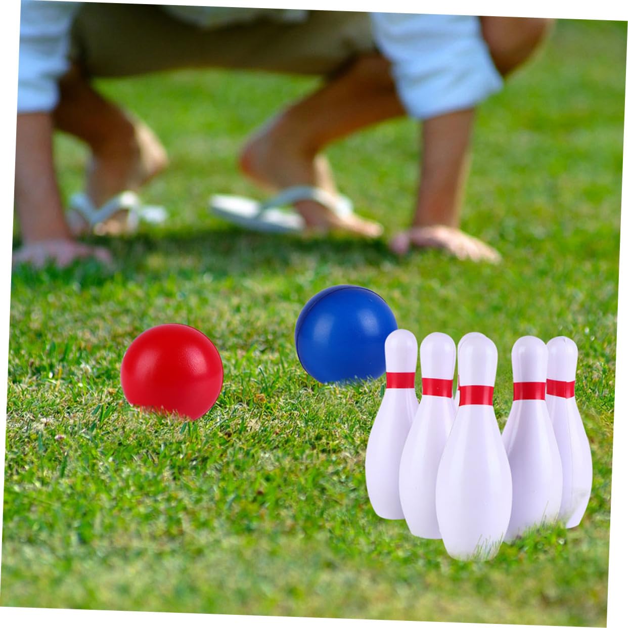 UKCOCO Juguete de Bolos de PU 1 Juego para Interior y Exterior