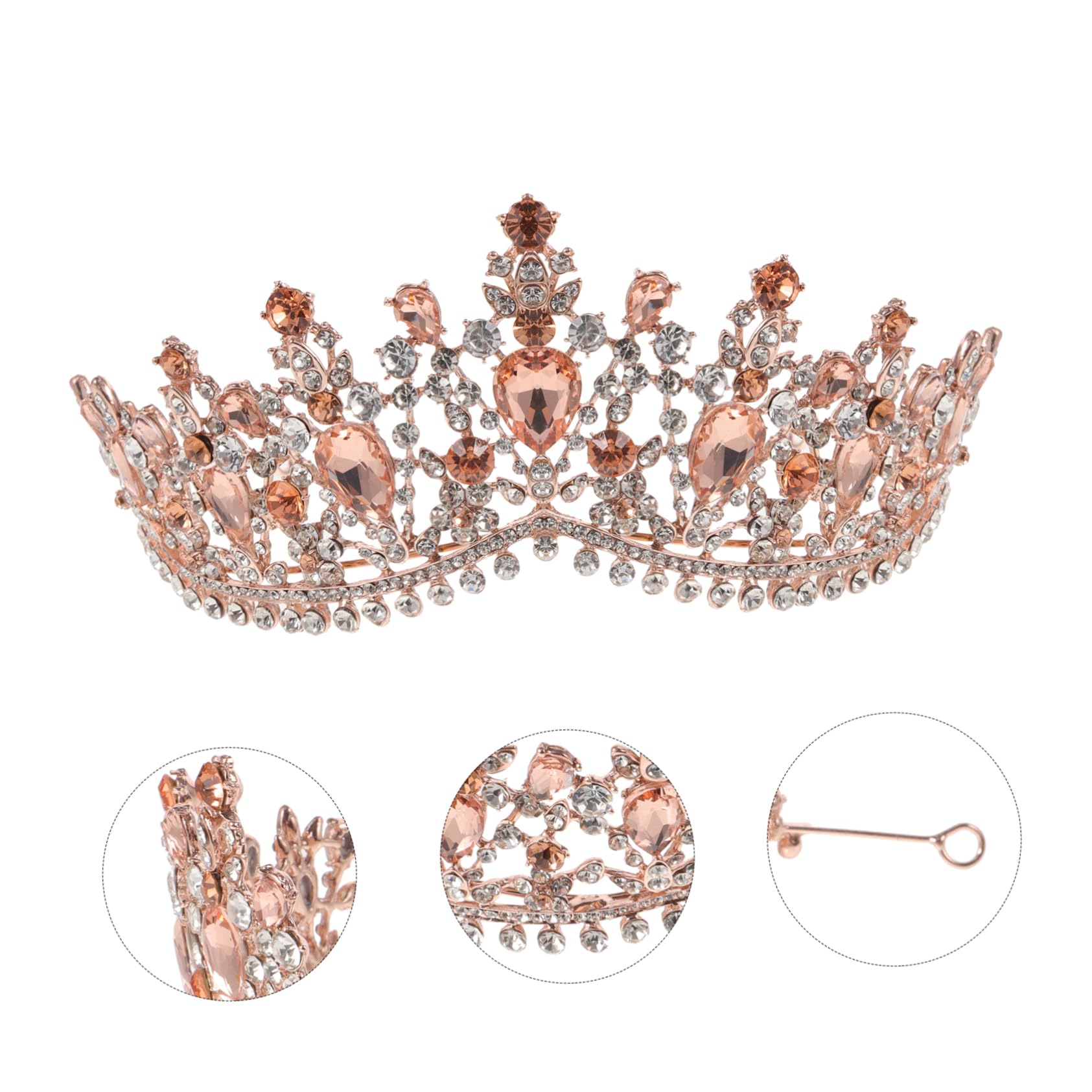 Healeved 2pezzi Coroncina Rosa Con Artificiali Accessorio Per Matrimonio e Cerimonie Per Bride e Damigelle Design e