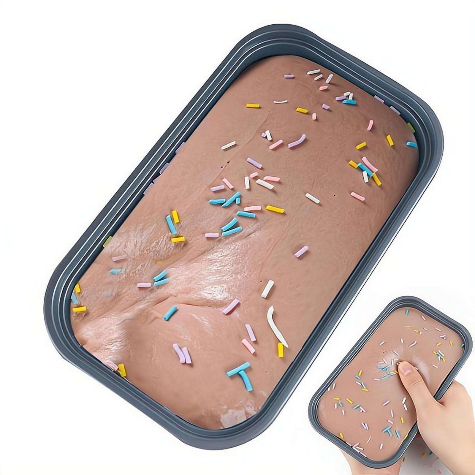 Cake Squishies - Faux Box Cake Stress Relief Sticky Slow Rising Toy for Adults,Jumbo Cake Squishies,Bread Sensory Toy,Soft & Stretchy Fidget Toys for Anxiety Relief Party Favors
