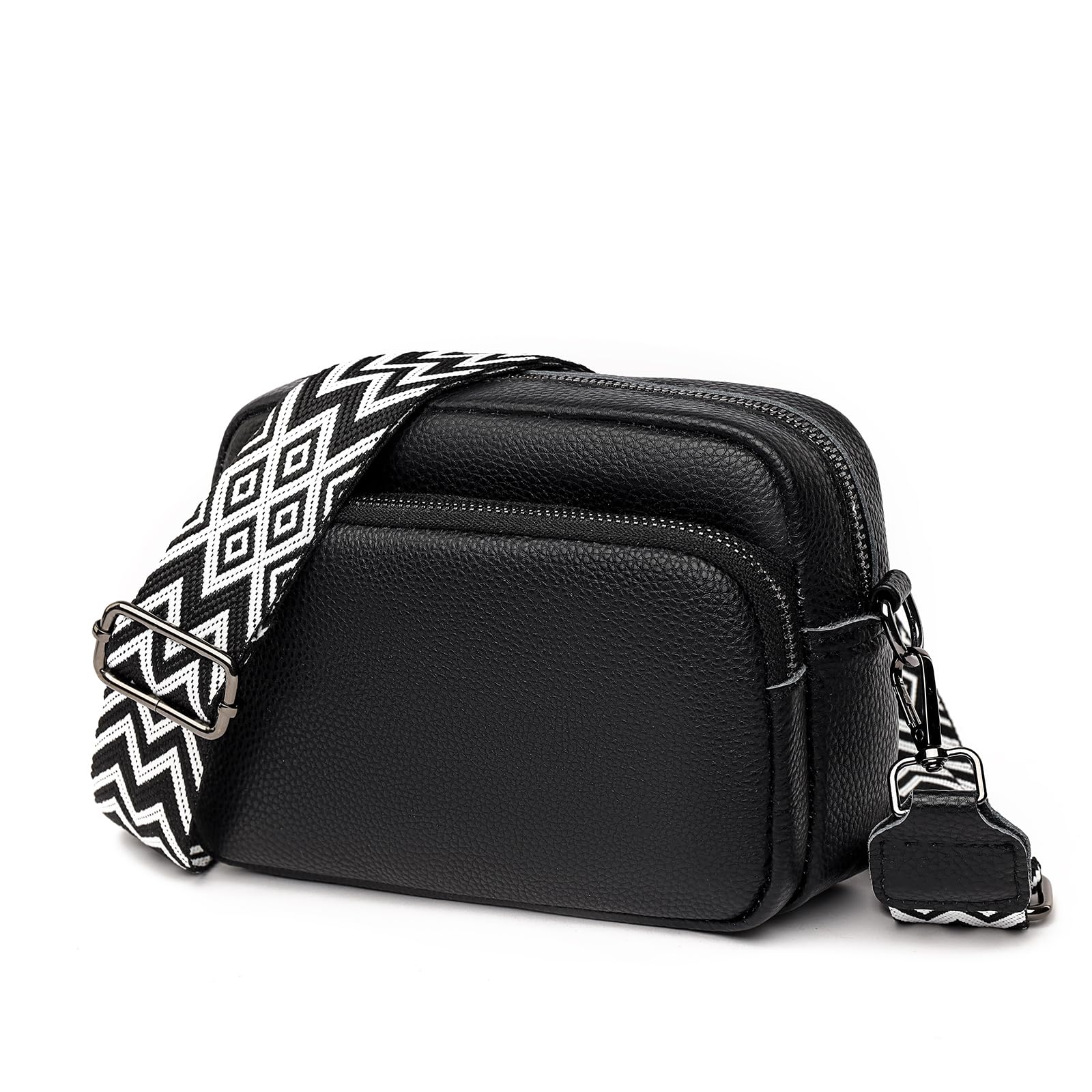 Leather Crossbody Shoulder Bag for Women Fashionable Purse with Guitar Strap