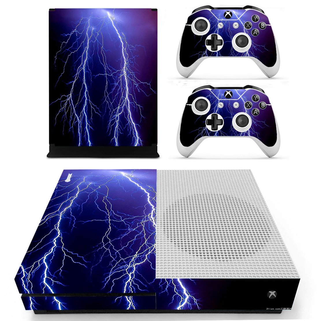 DOTBUY Vinyl Decal Full Body Skin Sticker For Microsoft Xbox One S Console And 2 Controllers And Kinect 2.0 (Carbon Fiber Black) — view 18