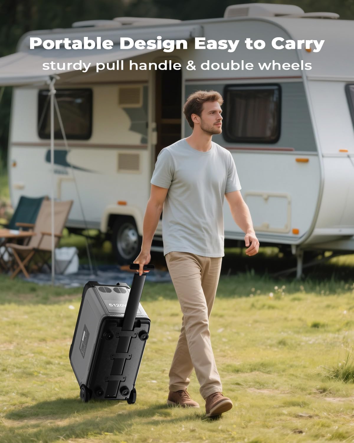 OUKITEL 5120Wh Large Capacity Solar Generator,Portable Power Station P5000 Pro With 400W Solar Panel, 5x3600W AC Output (6000W Surge),1000W MPPT Solar for Emergency, Home Backup, RV, Camping P5000 PRO+400W image 3 of 8 B0F5QM61CJ