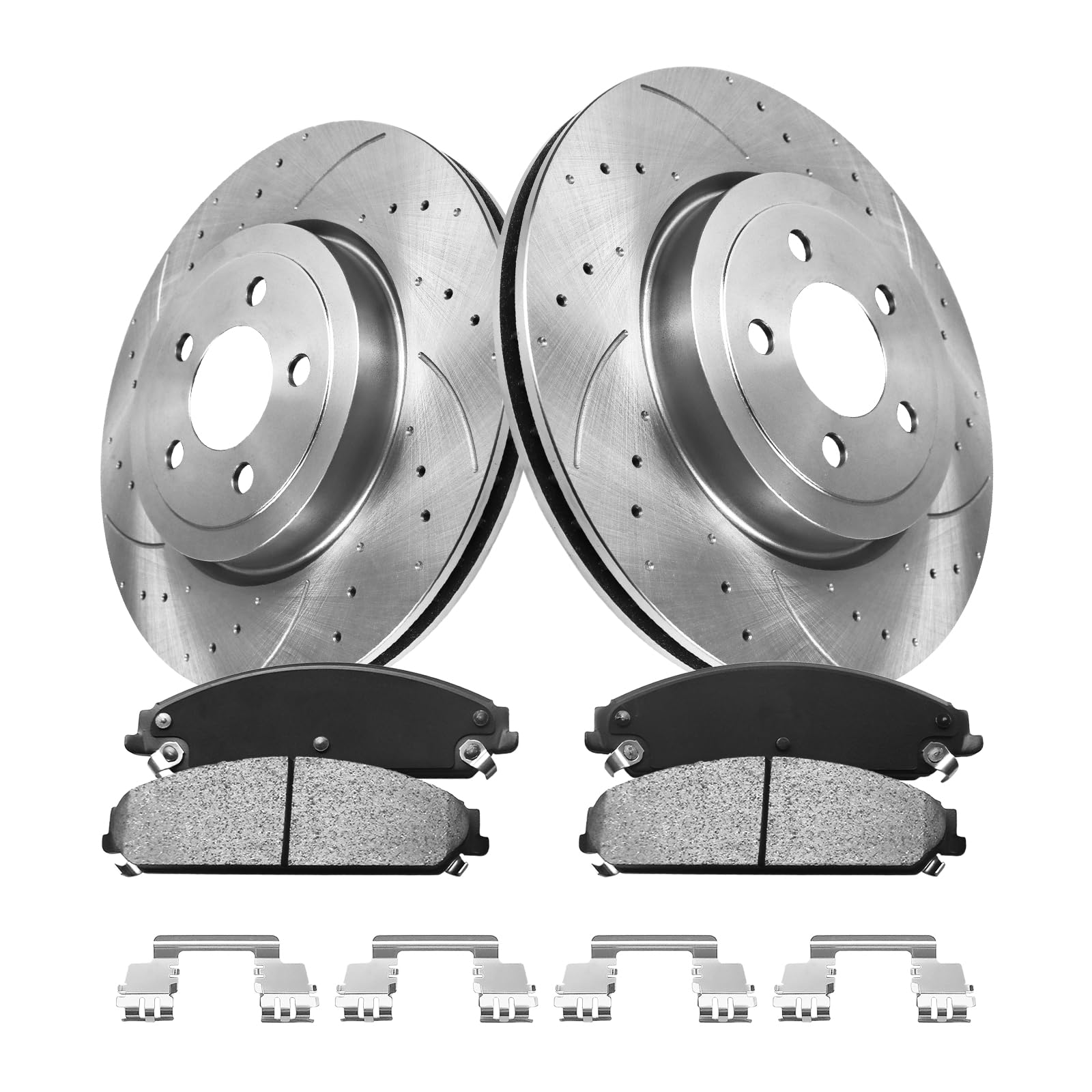 MOTOREVO Front Brake Pads & Rotors Kit Compatible With Dodge Charger 2006 2007 2008 2009 2010 2011 2012 2013 2014 2015 2016 2017 2018 2019 2020 2021