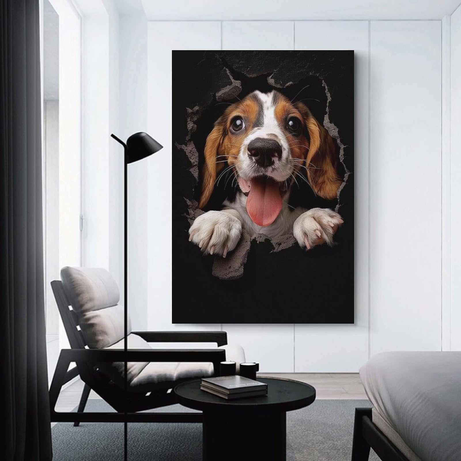 Junmoney English Foxhound Canvas Wall Picture 20x30inch(50x75cm), for Contemporary Homes, Apartments Or Offices, Wall Decor with Flexible Room Appeal