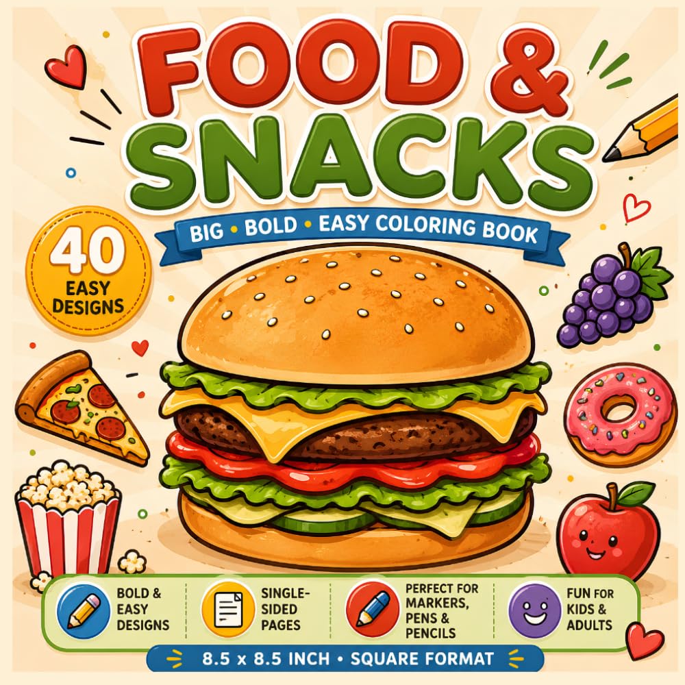 Food and Snacks Coloring Book