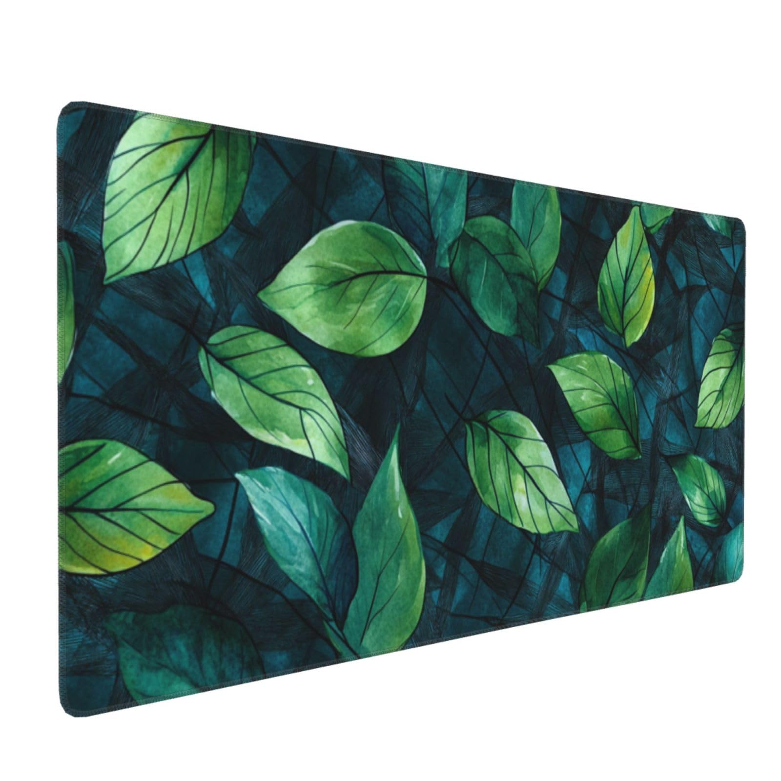 Tapis de Souris XXL 90 x 40 cm, Vert & Feuille Tapis de Bureau G673