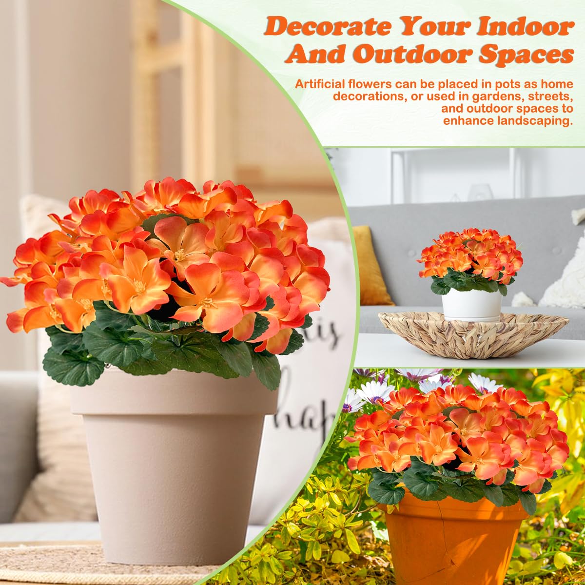 WEFHEF 6 Pcs Bouquet De Fleurs Artificielles Bégonia, Fausse