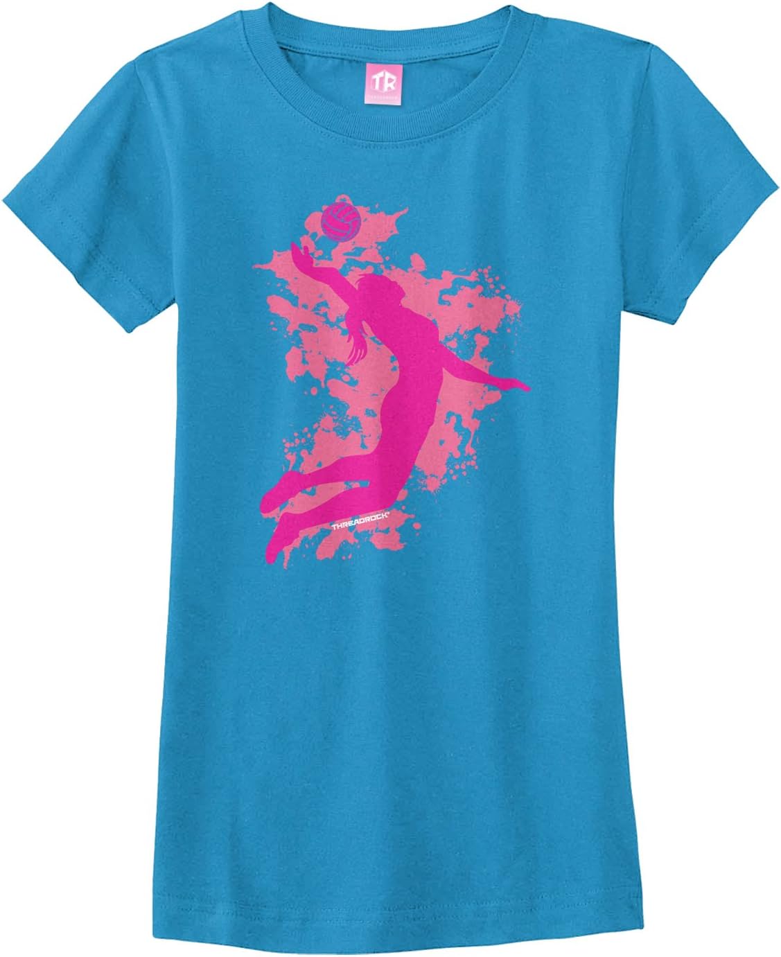 Threadrock Big Girls' Volleyball Player Fitted T-Shirt