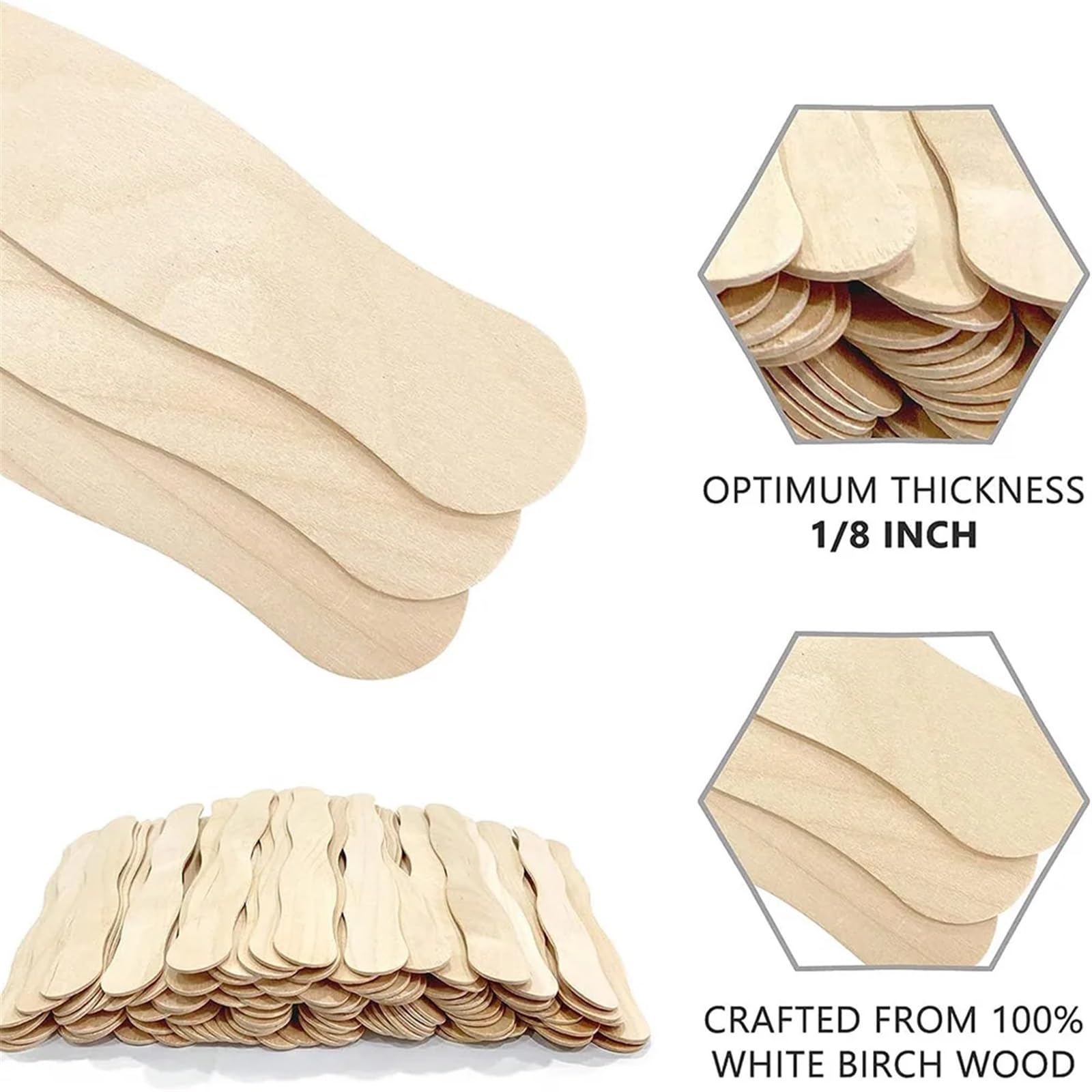 Palitos de Madera para Manualidades 50 palitos de helado con forma de onda, palitos de helado de madera natural for niños, manualidades hechas a mano, herramientas for hacer helados y pasteles
