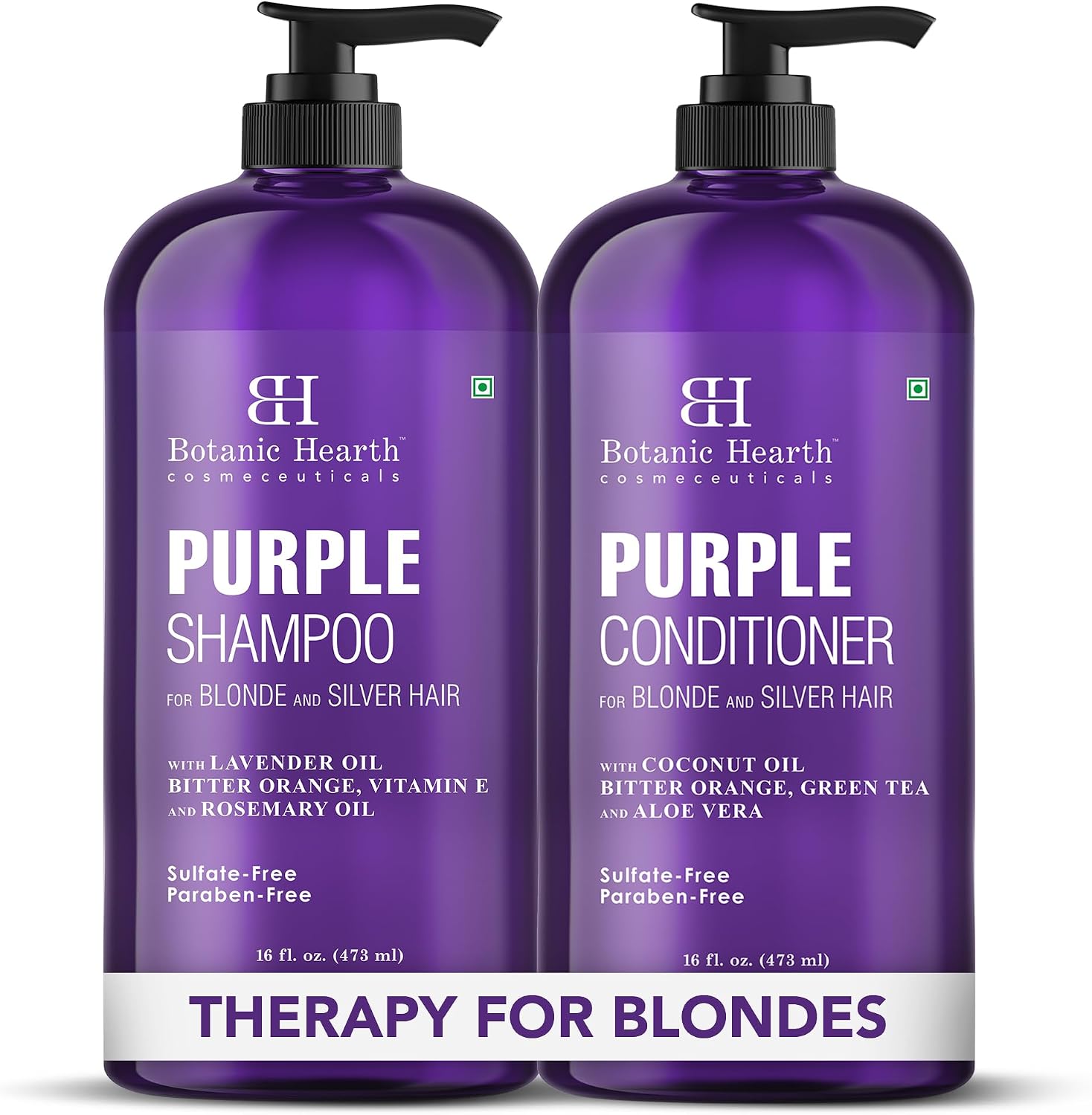 Botanic Hearth Purple Shampoo And Conditioner Set - 16 Fl oz Each