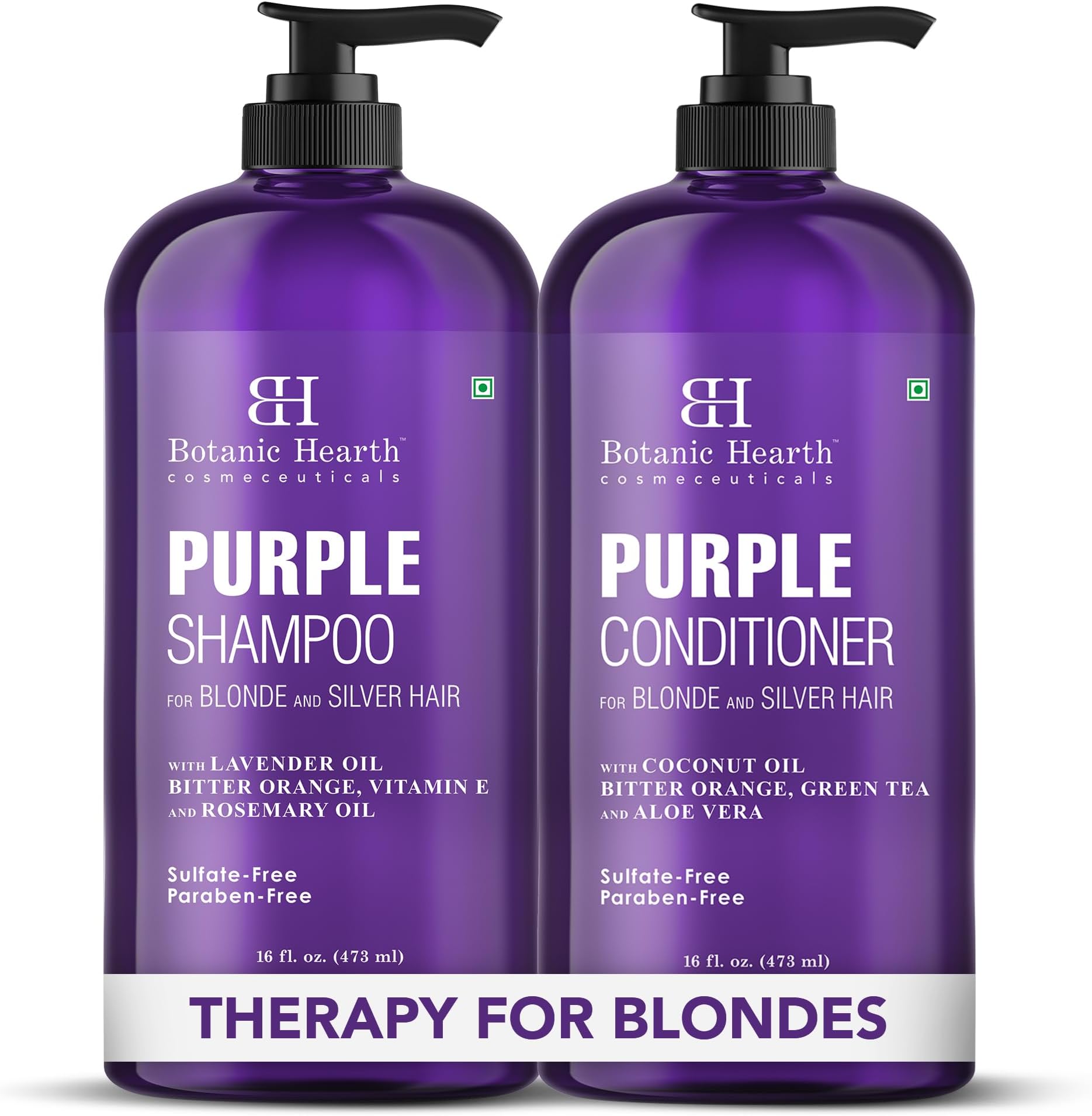 Botanic Hearth Purple Shampoo & Conditioner Set, 473 ml Each