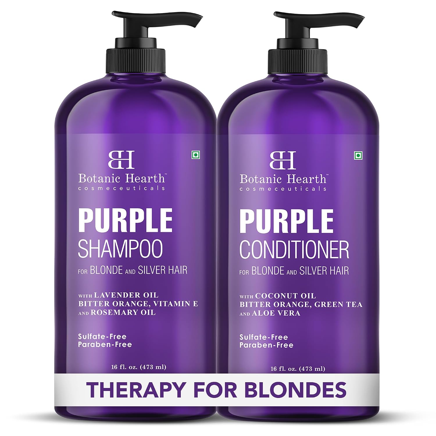 Botanic Hearth Purple Shampoo And Conditioner Set - 16 Fl oz Each