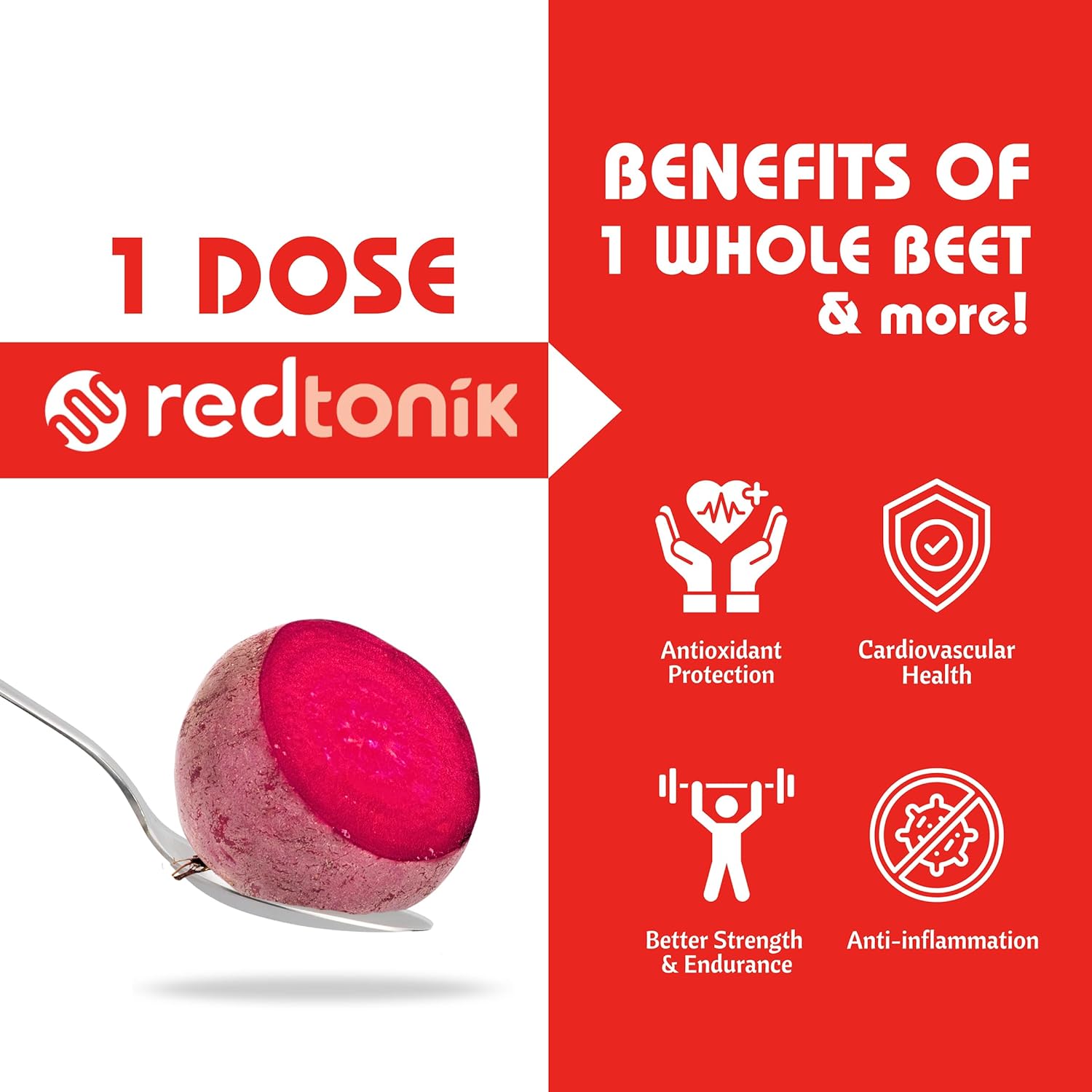 Red Tonik Superfood Powder with Beet Root, Mushroom, Turmeric | Daily Supplement with 13 Superfoods, Vitamins and Minerals | Boost Energy, Stamina, Post-Workout Recovery | Berry Flavor