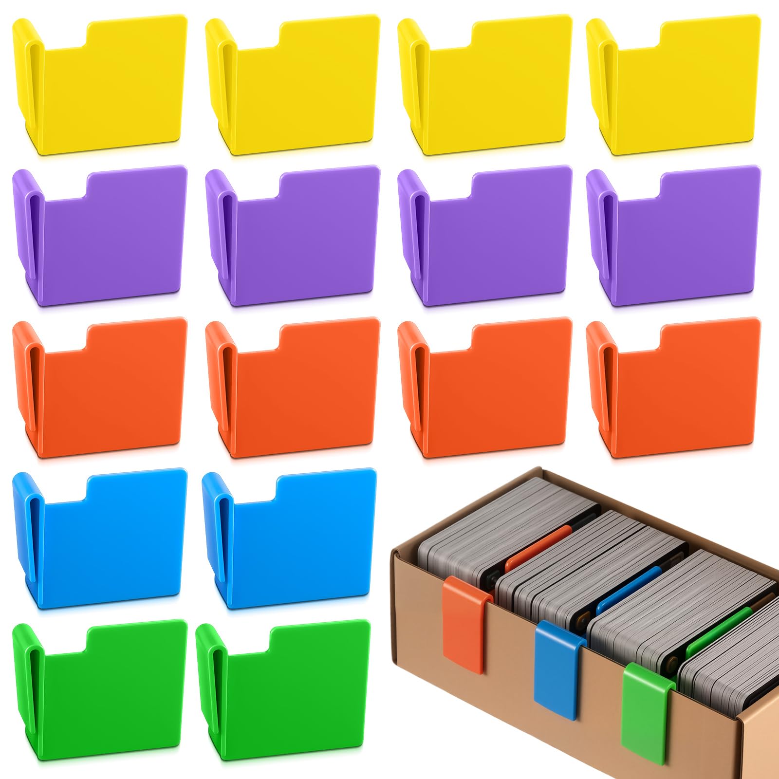 Chunful 20 Pcs Multicolor Card Box Dividers, Max Opening Width:4mm