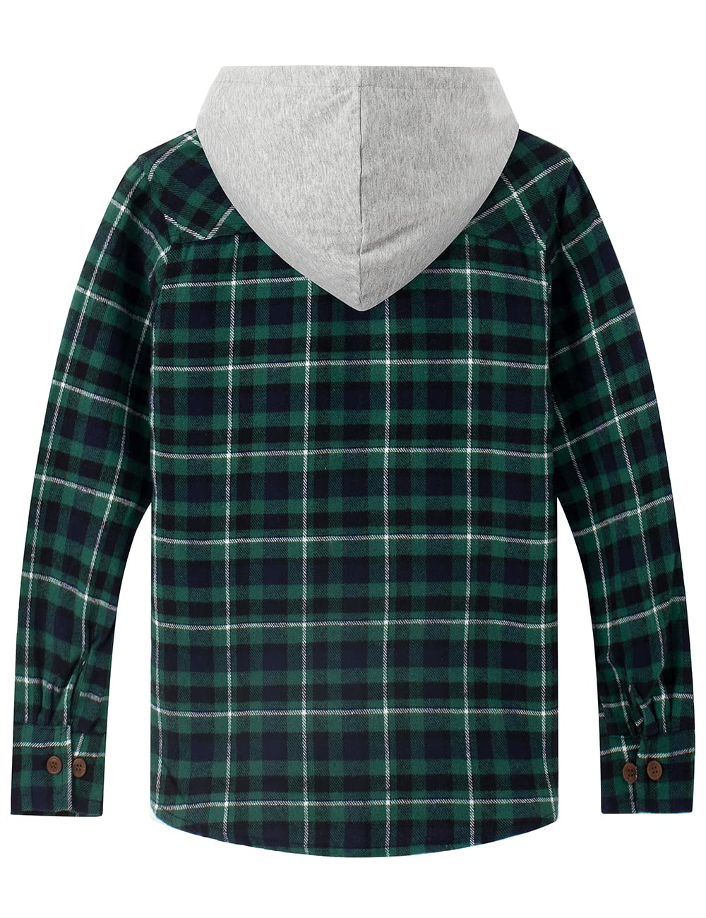Spring&Gege Jungen Langarm Kariertes Kapuzenhemd Button-Down Flanellhemd für Kinder