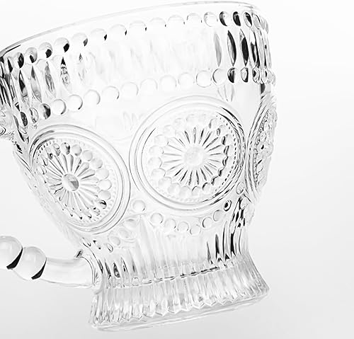 Miniatura 3 de Juego de 6 tazas de té y platillos de cristal, tazas de café vintage, juego de tazas de té para café expreso, capuchino, café con leche, apto para