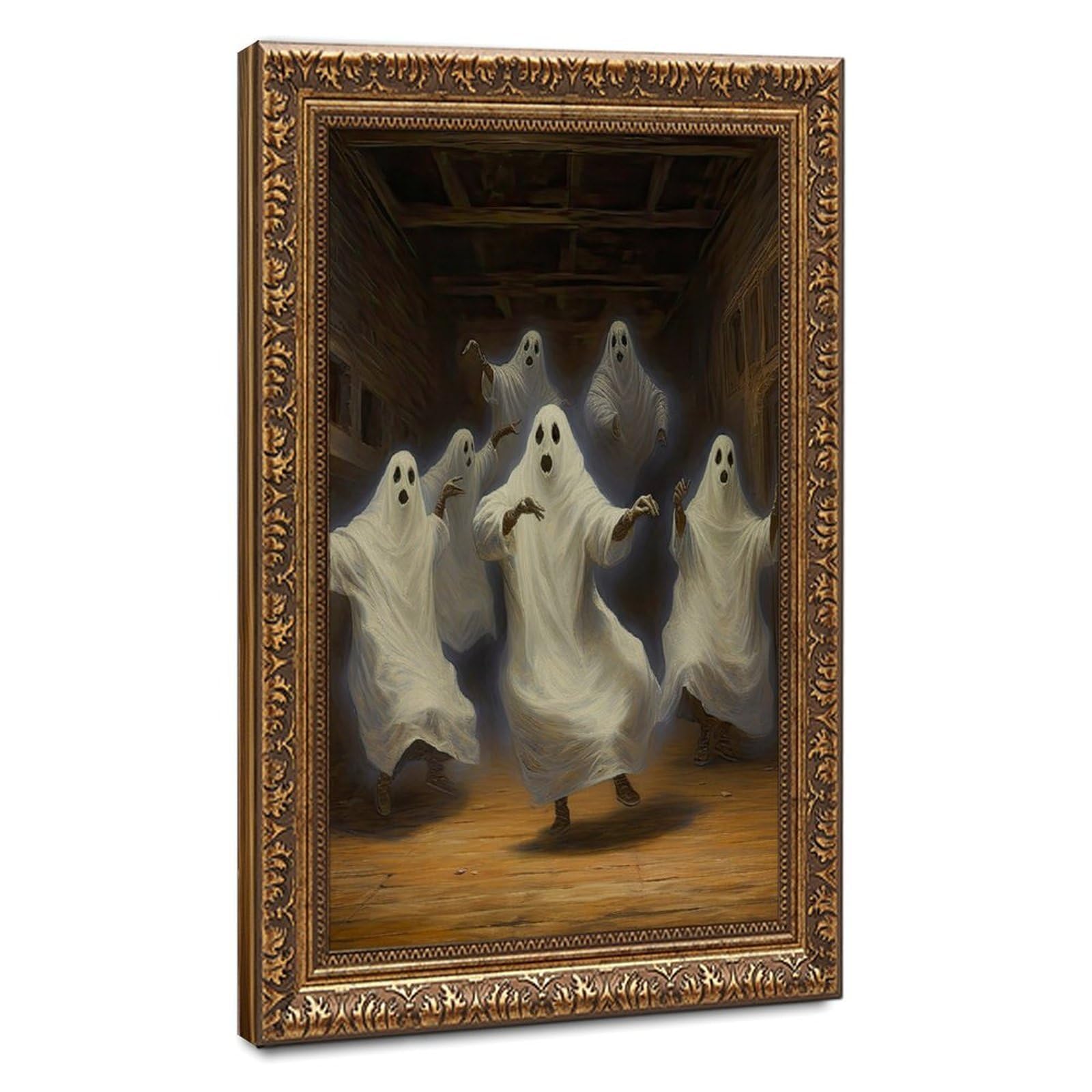 Bareronor Partying Ghosts Canvas Poster Bedroom Decor Landscape Office Room Decor Gift 12" L X 18" W