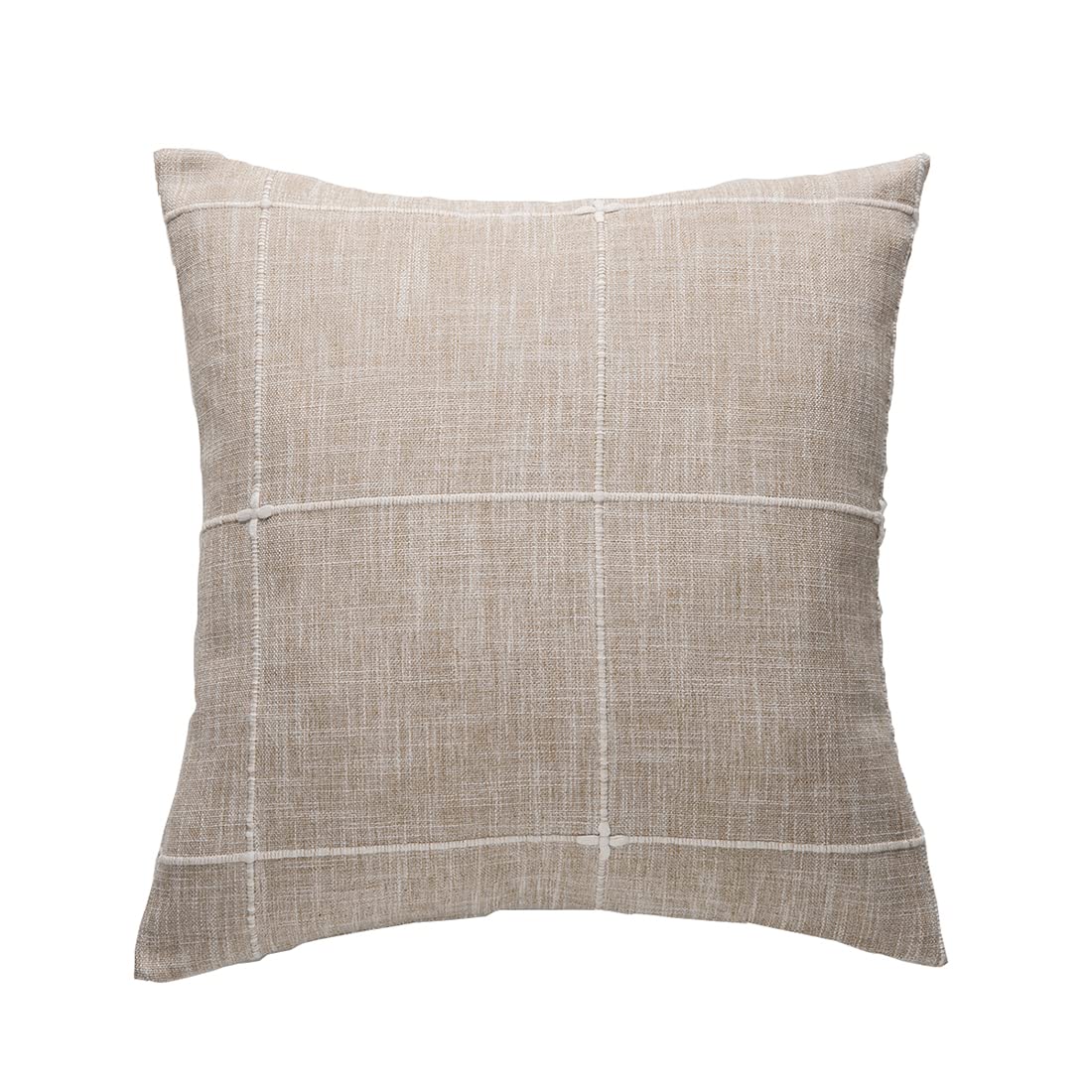 XSlive Farmhouse Plaid Decorative Throw Pillow Cover Rustic Cotton Linen Cushion Cover Embroidery Square Pillowcase for Sofa Couch Bedroom Living Room