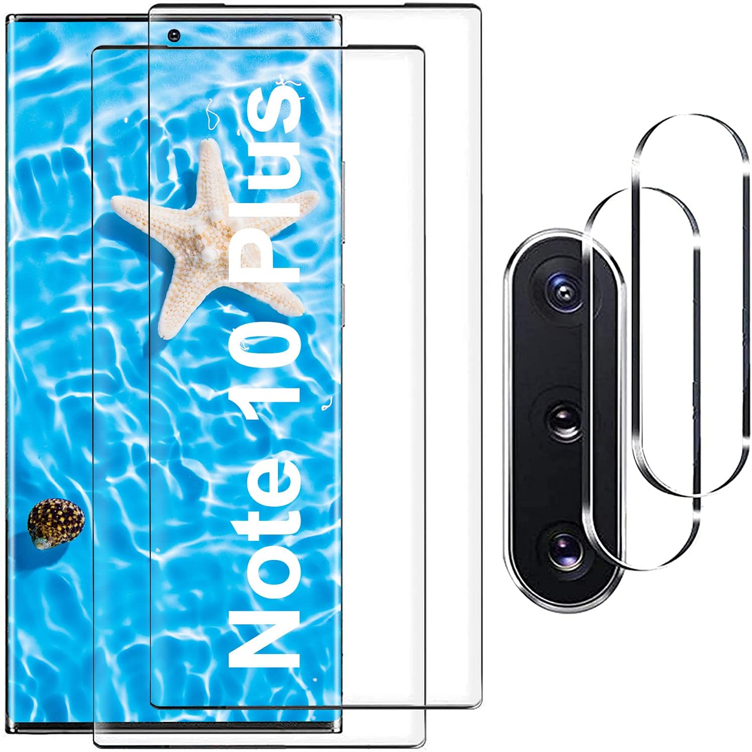 Coliary [2+2 Pack]Compatible for Samsung Galaxy Note 10 Plus Screen Protector, HD Clear Tempered Glass, Ultrasonic Fingerprint Support, 3D Curved, Scratch Resistant, Bubble-Free 5G Glass Protector