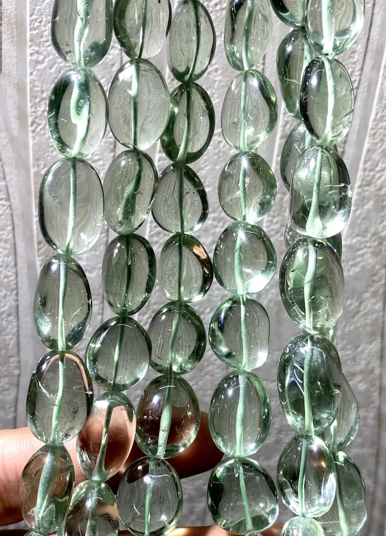 Perles lisses en améthyste verte pour créer des colliers bohèmes chic lors de vos ateliers DIY