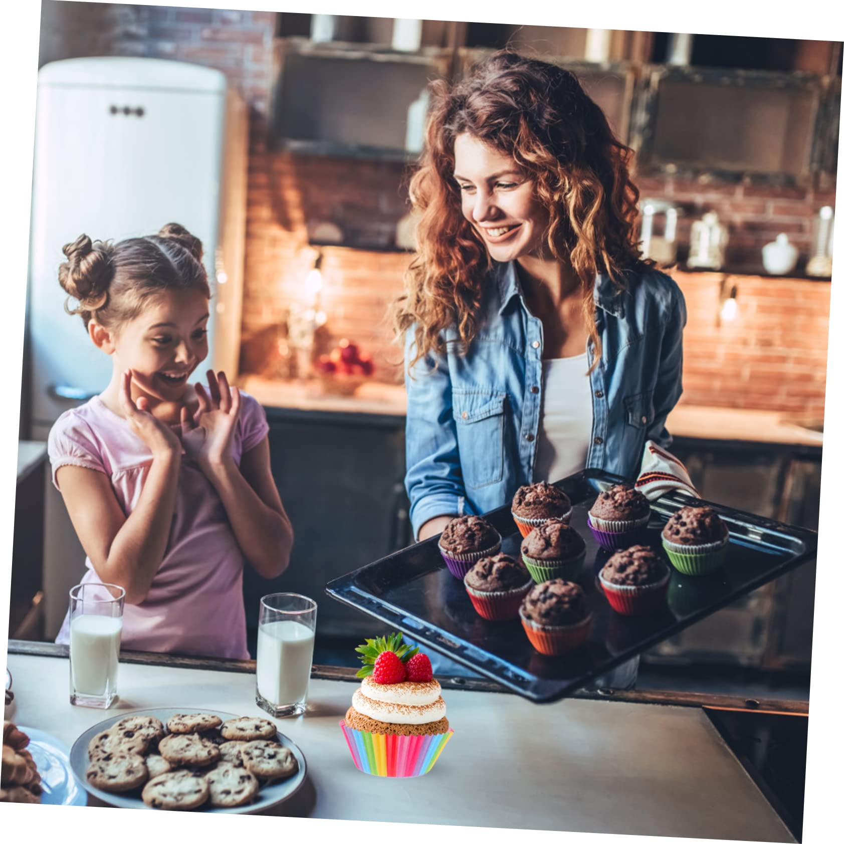 ABOOFAN 600Pcs Rainbow Cupcake Cases Muffin Liners Baking Cups for Weddings Birthdays Parties Versatile Fairy Cake Wrappers for Home Bakery Decor