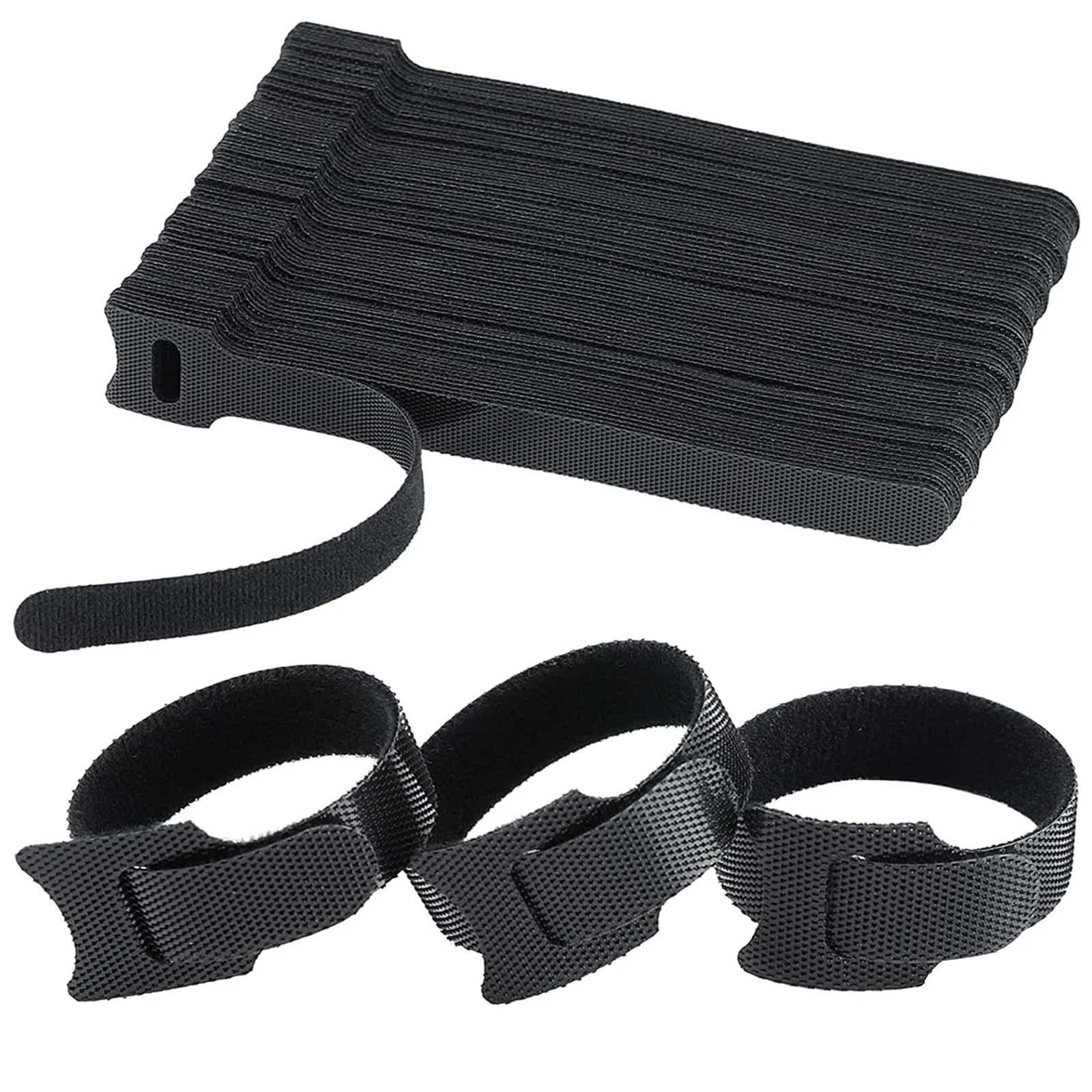 Gjgfjghk 100Pcs Zip Ties Releasable Cable Organizer Ties Mouse Earphones Wire Management Nylon Cable Ties Reusable Loop Hoop Tape Straps Tie Long Cable Ties