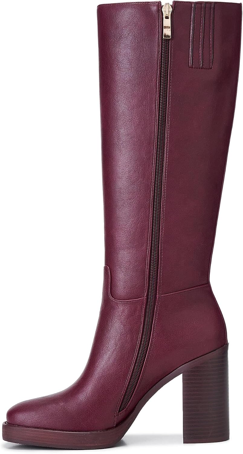 Women’s Platform Knee High Boots – Tall Fashion Boots with Square Toe, 3.5" Chunky Heel & Side Zipper, Comfortable Fall Winter Dress Boots for Casual, Work & Night Out