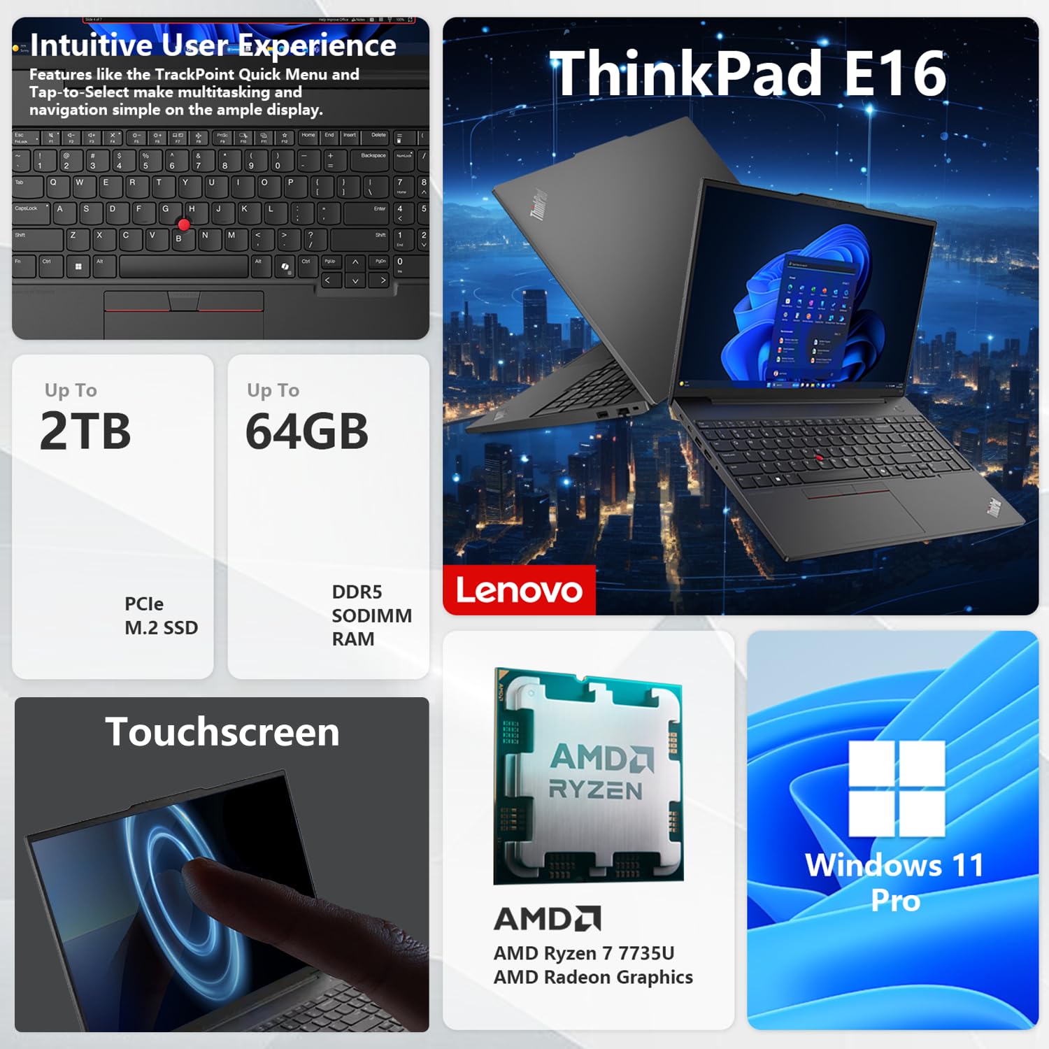 Amazon.co.jp: Lenovo ThinkPad E16 Gen 2 ビジネスノートパソコン、16