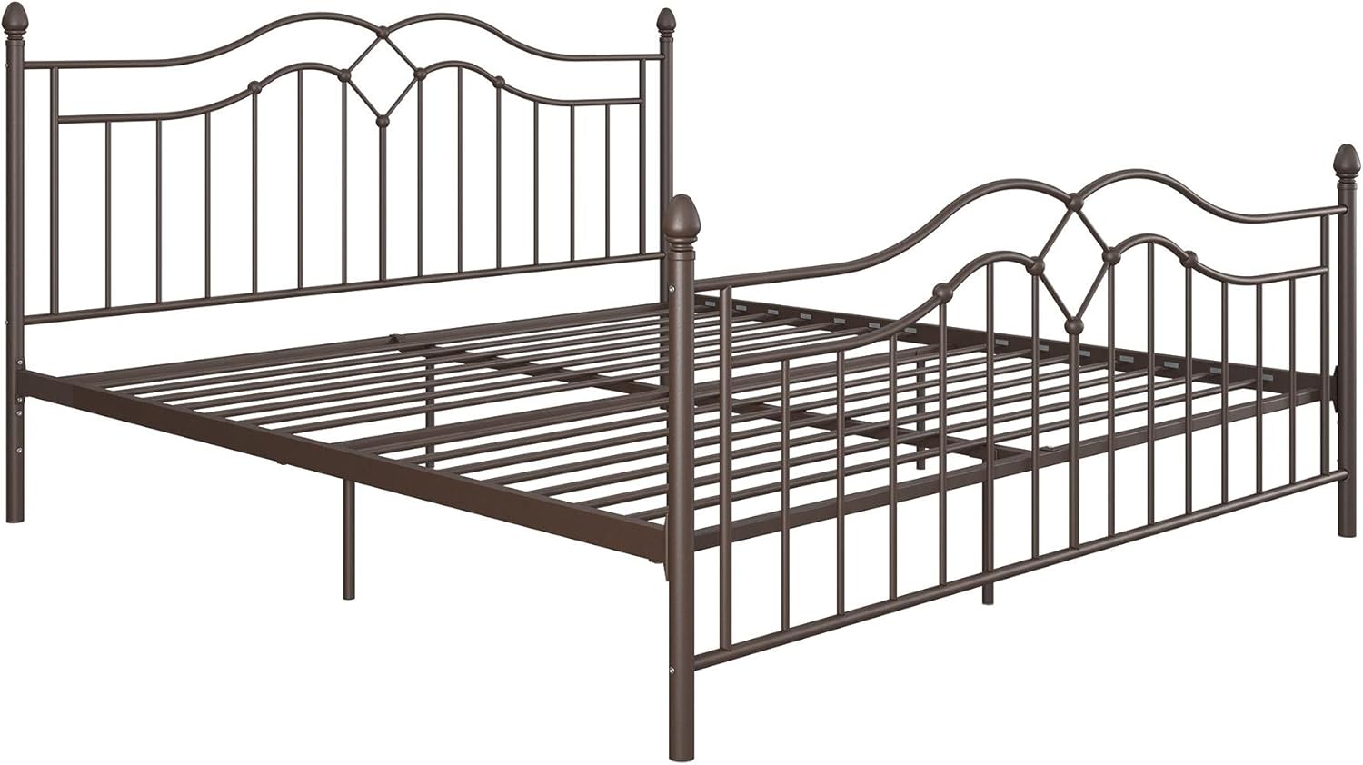 Modern Metal Bed Frame, Metal Slats Offer Support and