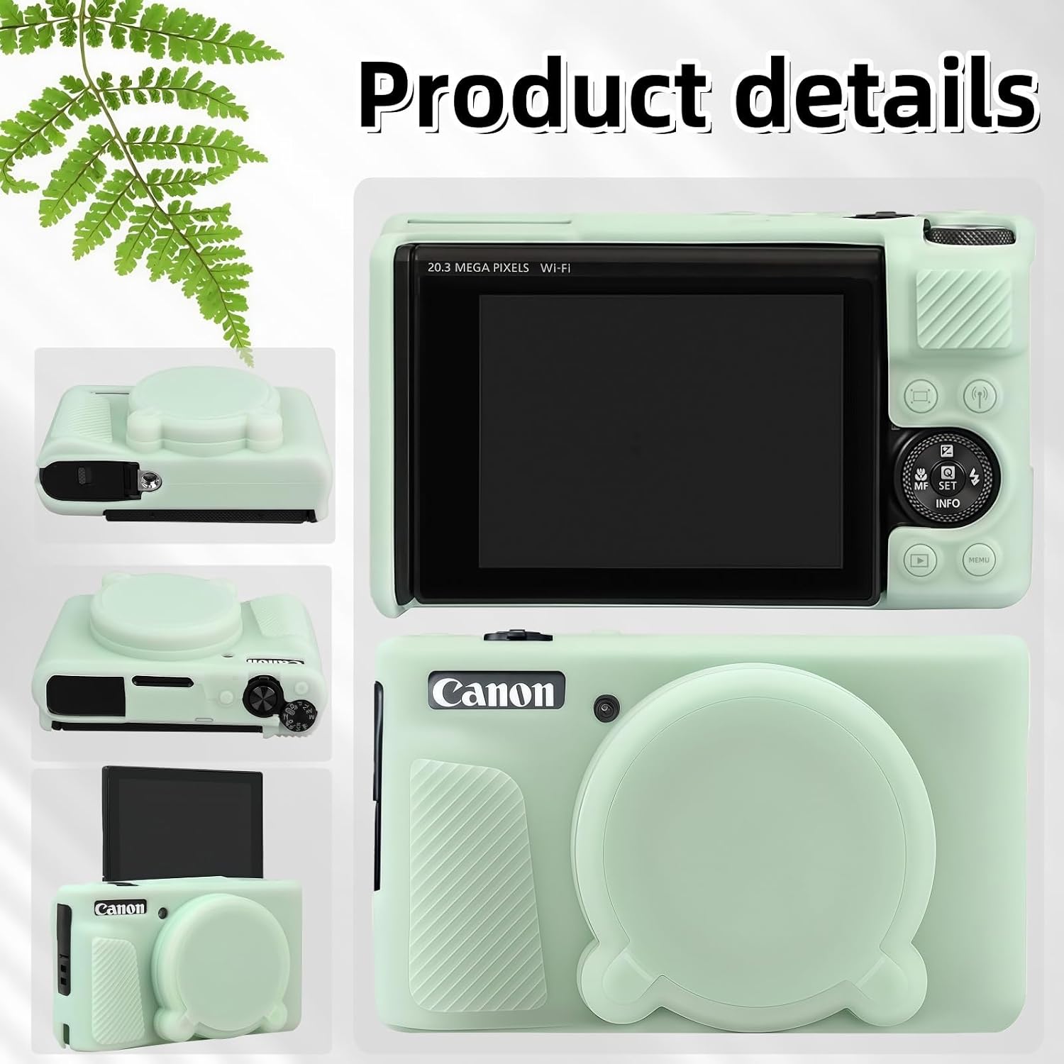 Camera Case for Canon PowerShot SX740/ SX730 Digital Camera,SX740 HS Case, Soft Silicone Protective Case Removable Lens Cover,Comes with 2 Screen Protectors and 1 Wrist Strap. (Green Jelly)