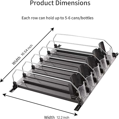 Miniatura 2 de Organizador de bebidas para refrigerador, dispensador de latas autoempujable para refrigerador, organizador de latas automático para ahorrar