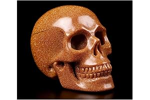 Gold Sand Stone Crystal Skull: Find Divine Harmony within Nature's Timeless Creation