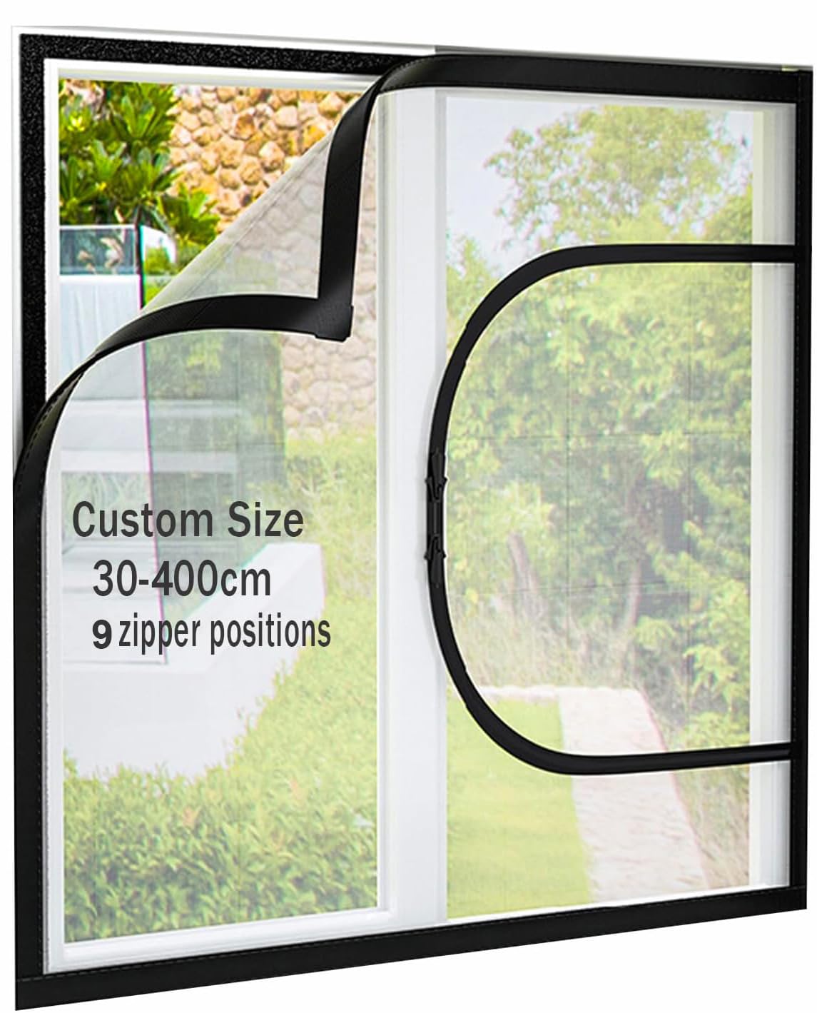 Yuly Custom Size Window Screens,Fibergalss Fly Screen Insect Mosquito Window Mesh,Self-Adhesive Cat Protection Window Guard Net With Zipper,Easy Installation