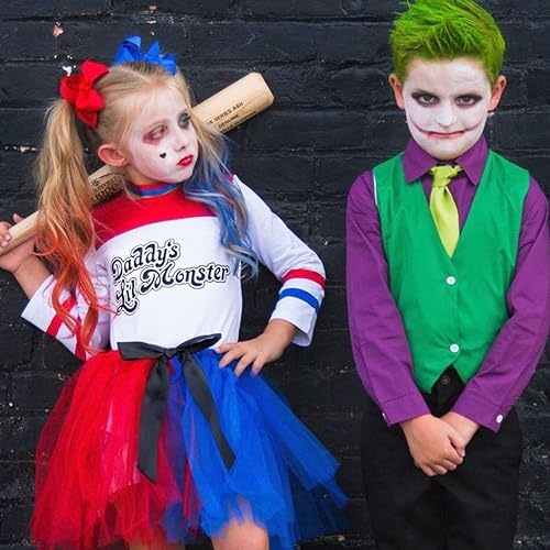 Miniatura 4 de AUOCATTAIL 2 pinzas para el cabello con lazo de cinta azul y rojo, accesorios de pelo de payaso de 3 pulgadas para niñas, niños, decoración del día