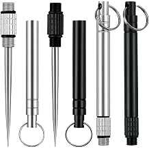 4pcs Metal Toothpick Set, Mini Titanium Toothpick Holders with Stainless Steel Keychains for Travel, Camping, and Outdoor Adventures
