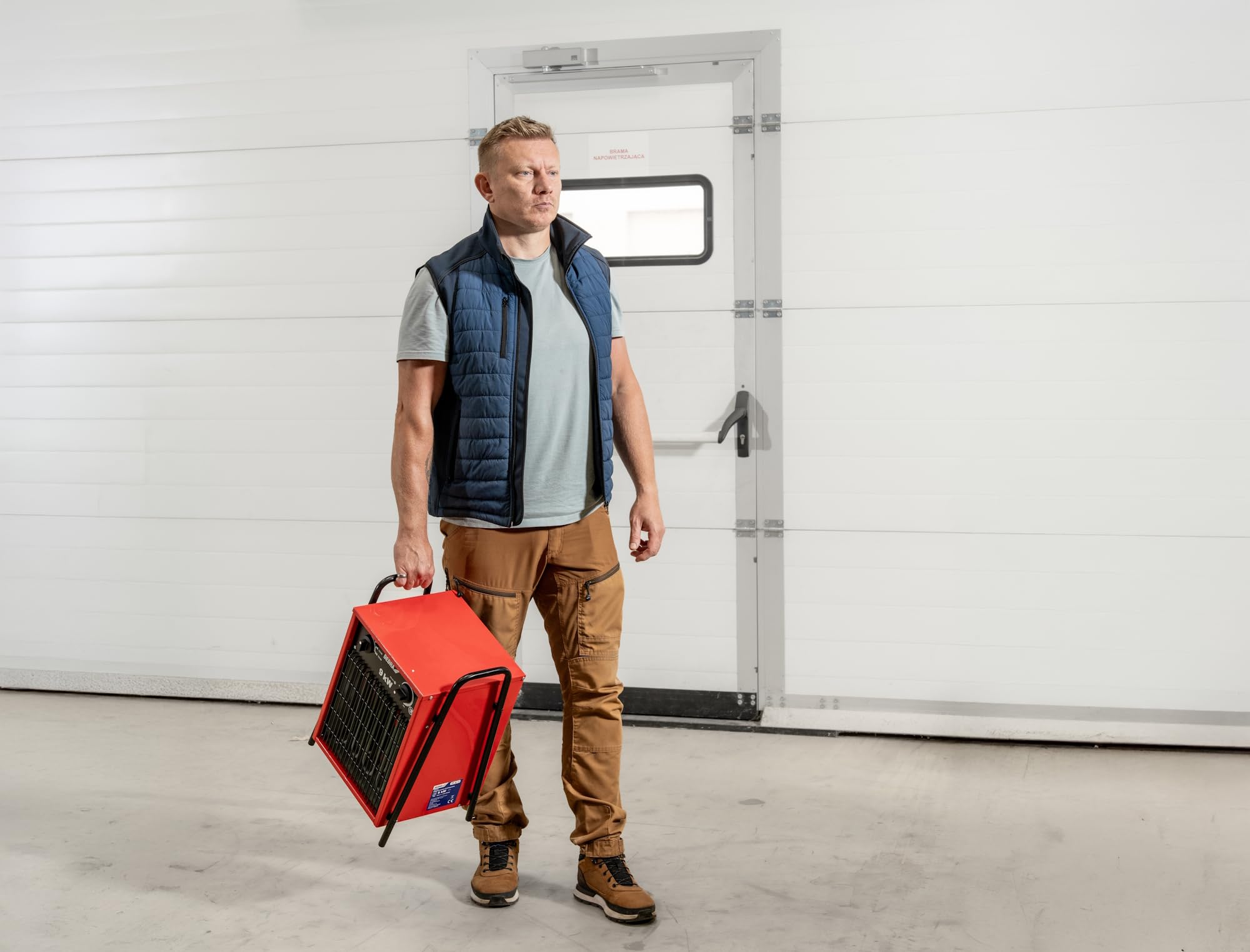 Elektroheizer 9 kW, 400 V, 4500/9000 W, 708 m³/h, Heizlüfter, Thermostat, 2 Heizstufen, 3 Betriebsarten, Überhitzungsschutz, bis 90 m², Garage, Werkstatt, DEDRA DED9924