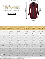 Vista 6 de Bebonnie - Túnica de manga larga con cuello redondo para mujer con botones