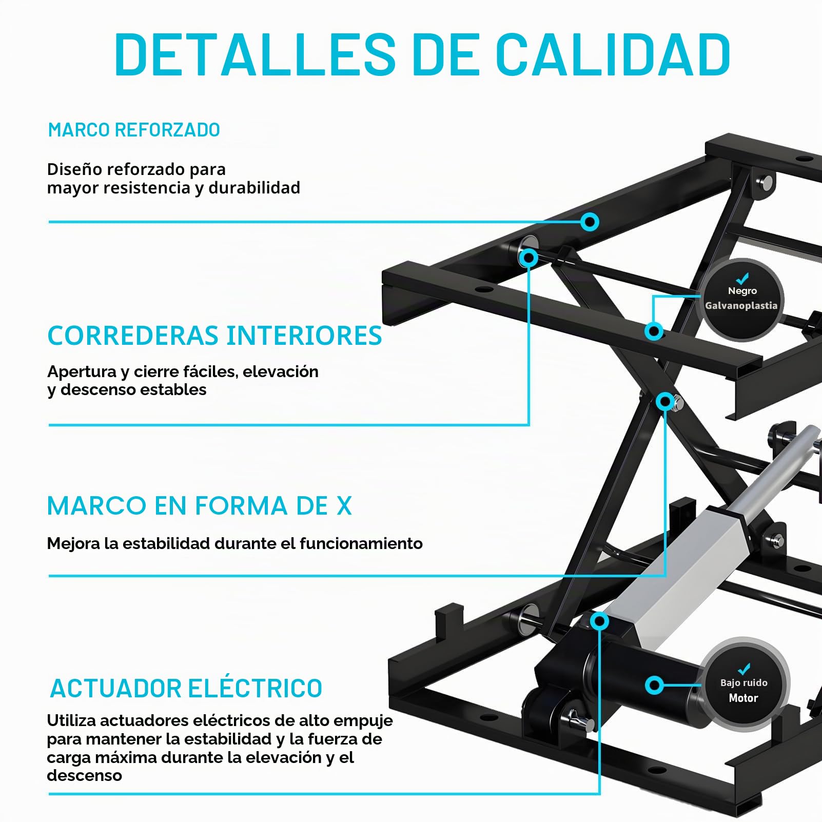 Plataforma elevadora eléctrica de altura ajustable, elevador de tijera eléctrico, 180-680 mm/7,1-26,7 pulgadas de altura ajustable para trabajo, oficina,hogar, fábricas, almacenes y supermercados