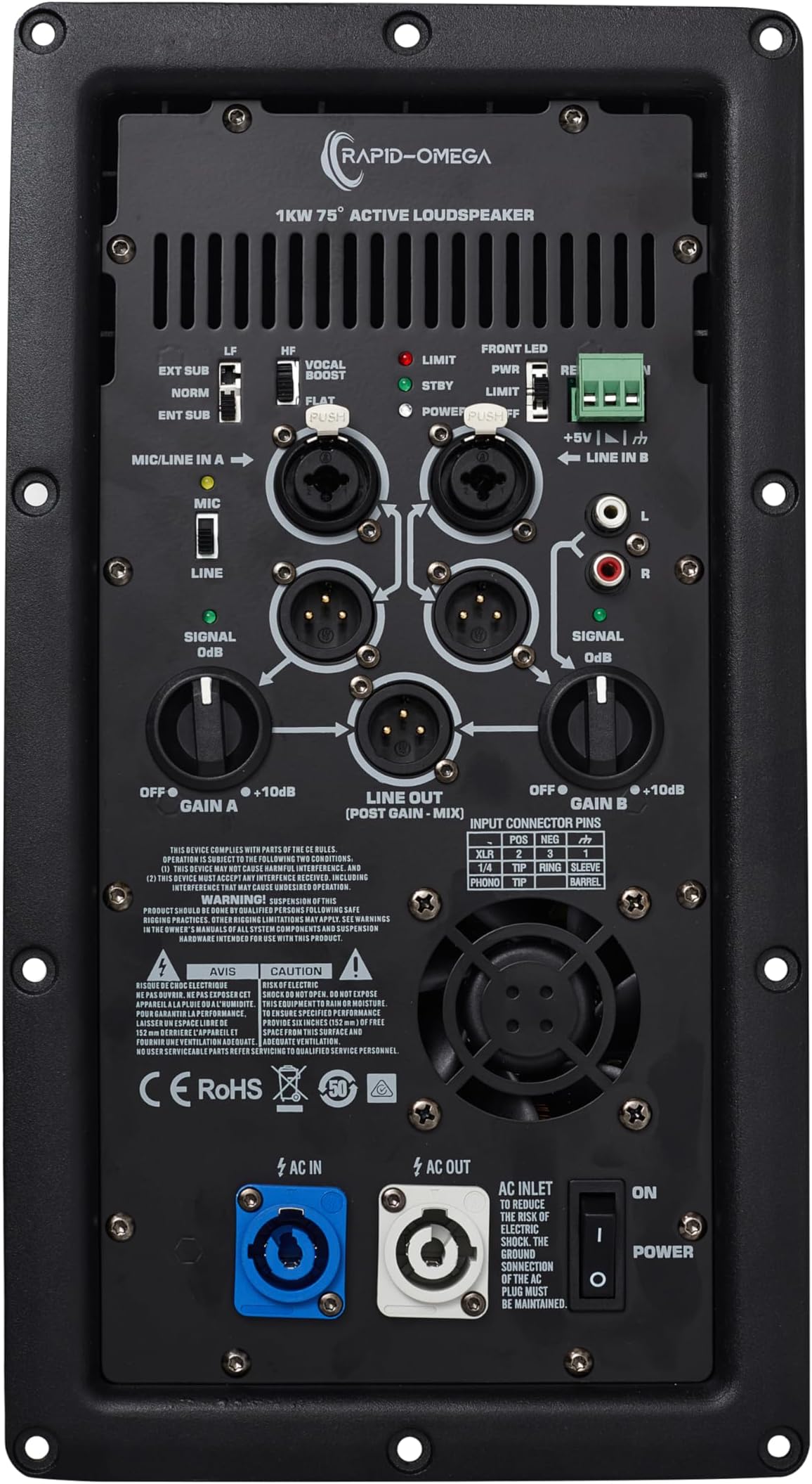 Replacement Amplifier K Series Module for QSC K8,K10,K12 Powered Speaker - Manufatured by RAPID OMEGA