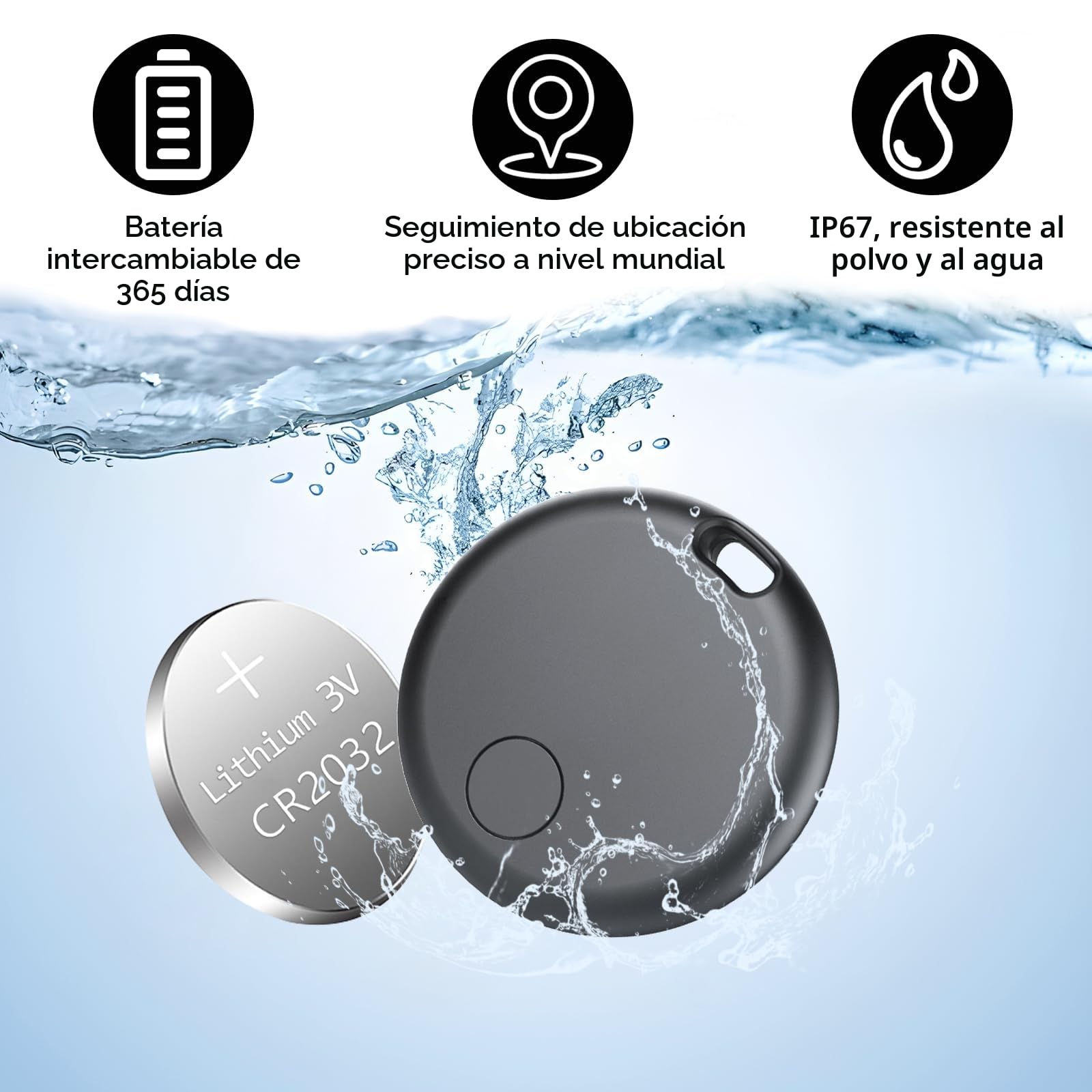 Android Smart Tracker Tag, Localizador Bluetooth Compatible con Google Find Hub (Solo Android), Air Tracker Tag Llavero para Maleta, Llaves, Equipaje, Impermeable IP68 (Paquete de 4)