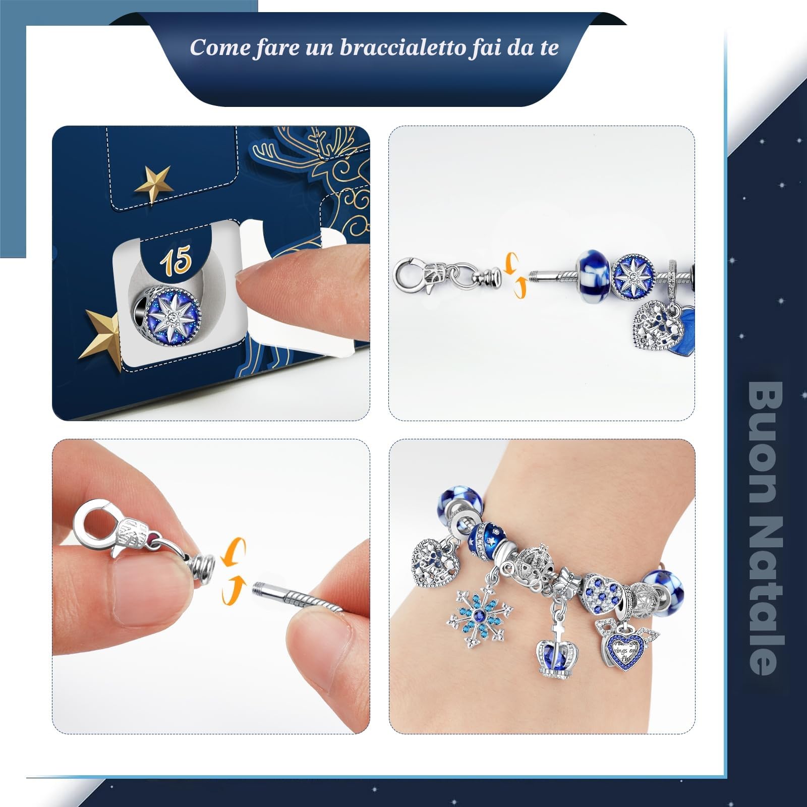 Calendario Avvento Gioielli 2026 Bambina Donna, Calendario Avvento Bracciale Bambini Kinder Fai da Te, Braccialetti Regalini Sorprese Regalo di Natale per Ragazza Donna