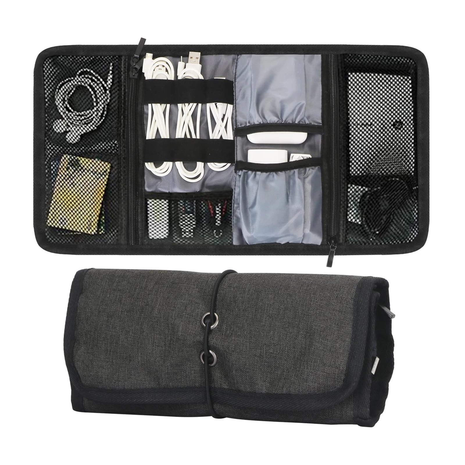 Bolsa para Cables 2 organizadores electrónicos, Estuche de Accesorios, Bolsa de Almacenamiento Digital portátil, Bolsa de Viaje for Cables, Bolsa de Transporte for Banco de energía