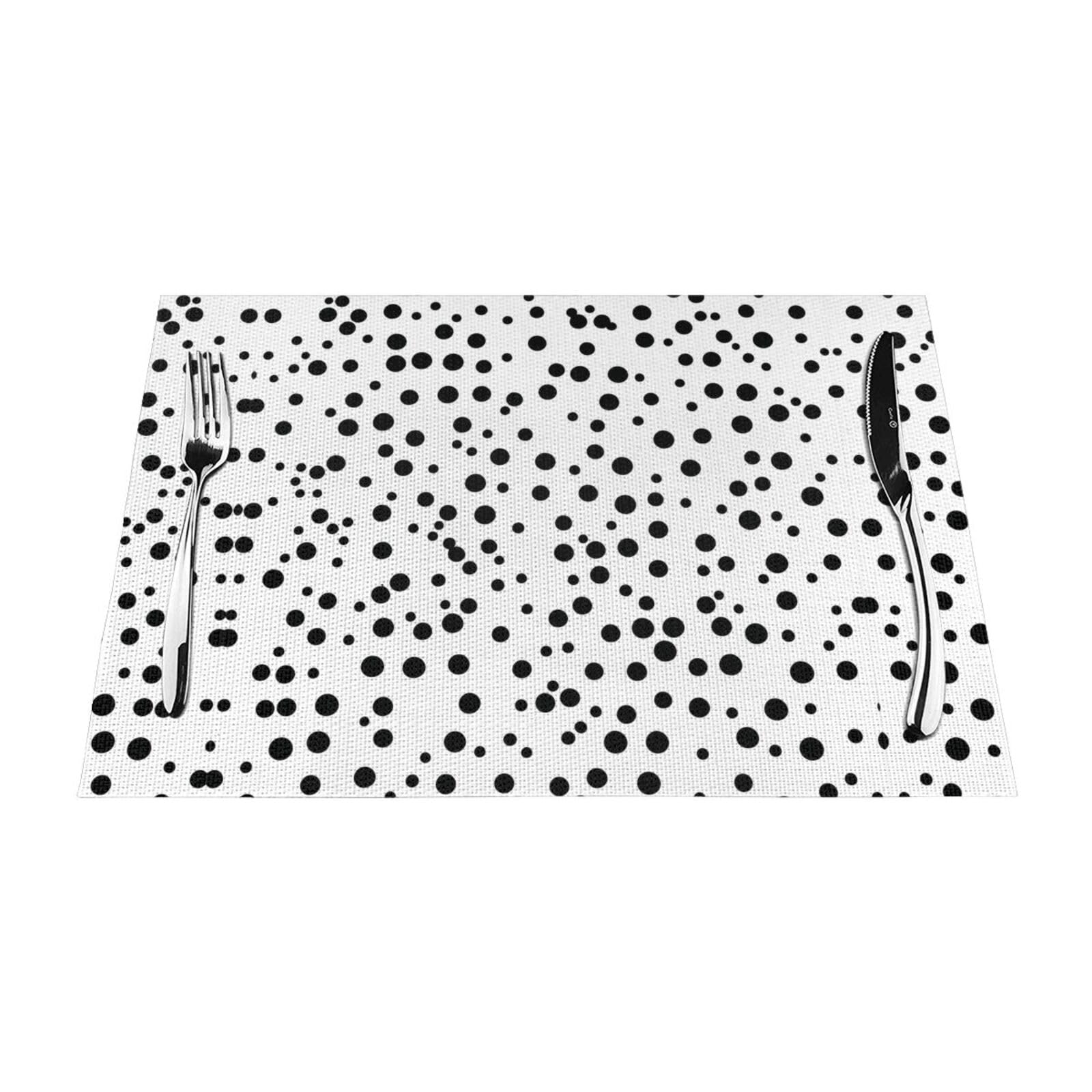 Sets de table noirs et blancs HYTTER durables et qualitatifs pour repas